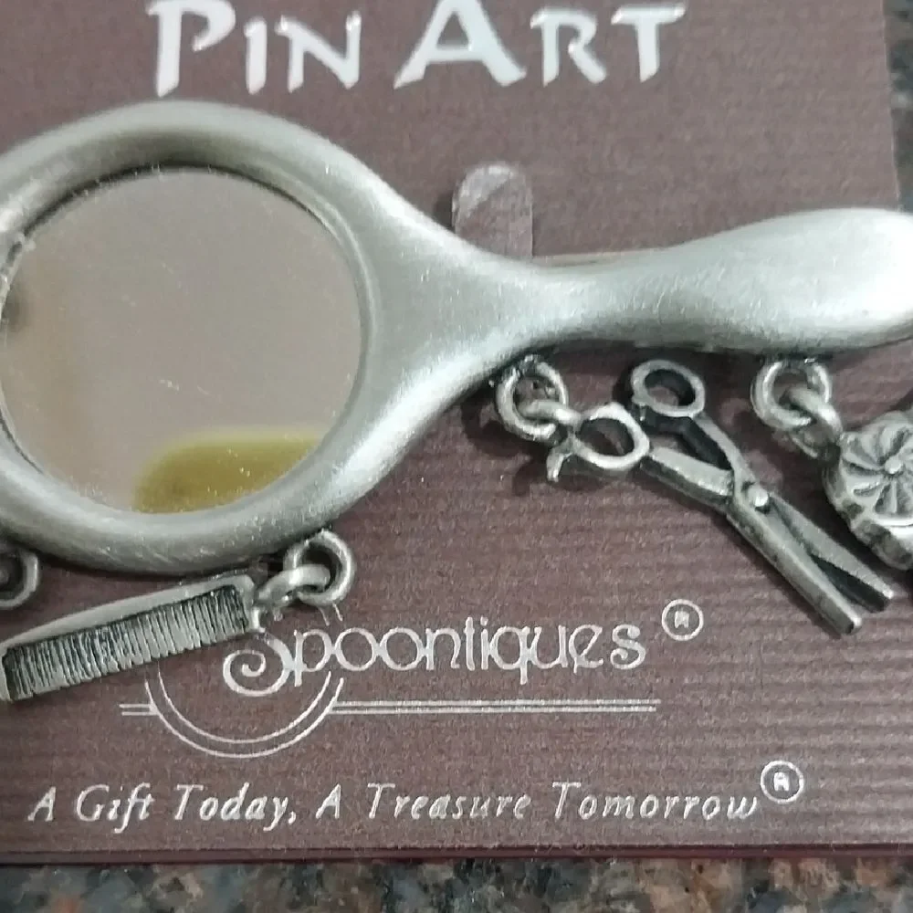 Silver Hairdresser Brooch by Spoontiques